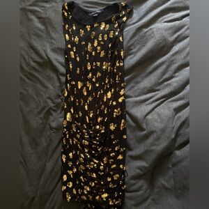 French Connection Black Dress with Gold Accents